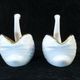 Pair of salters in limoges porcelain white swans