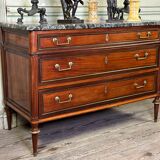Louis XVI style mahogany commode in three colors, 18th century