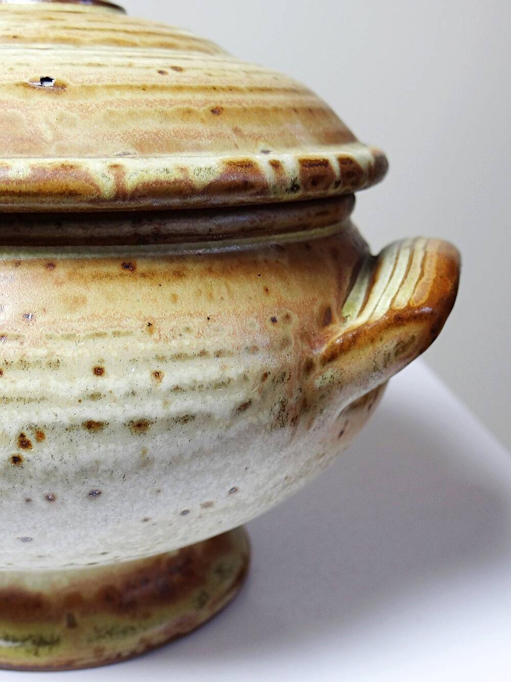 Glazed stoneware pot, Prudhomme La Borne vintage 60s-70s