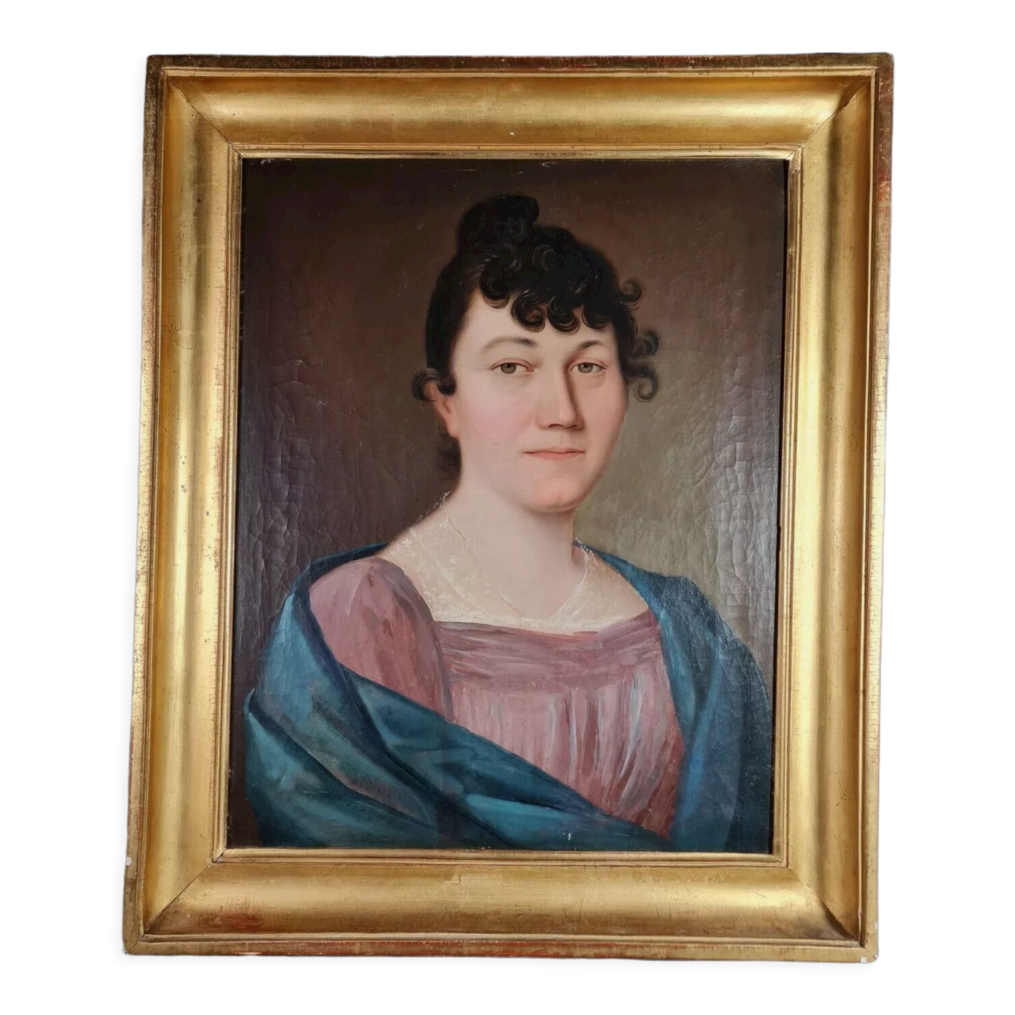 French School early nineteenth century portrait of a young woman Beautiful state SB