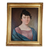 Portrait à l'huile Ecole Française début XIXe siècle d'une jeune femme  Bel état SB