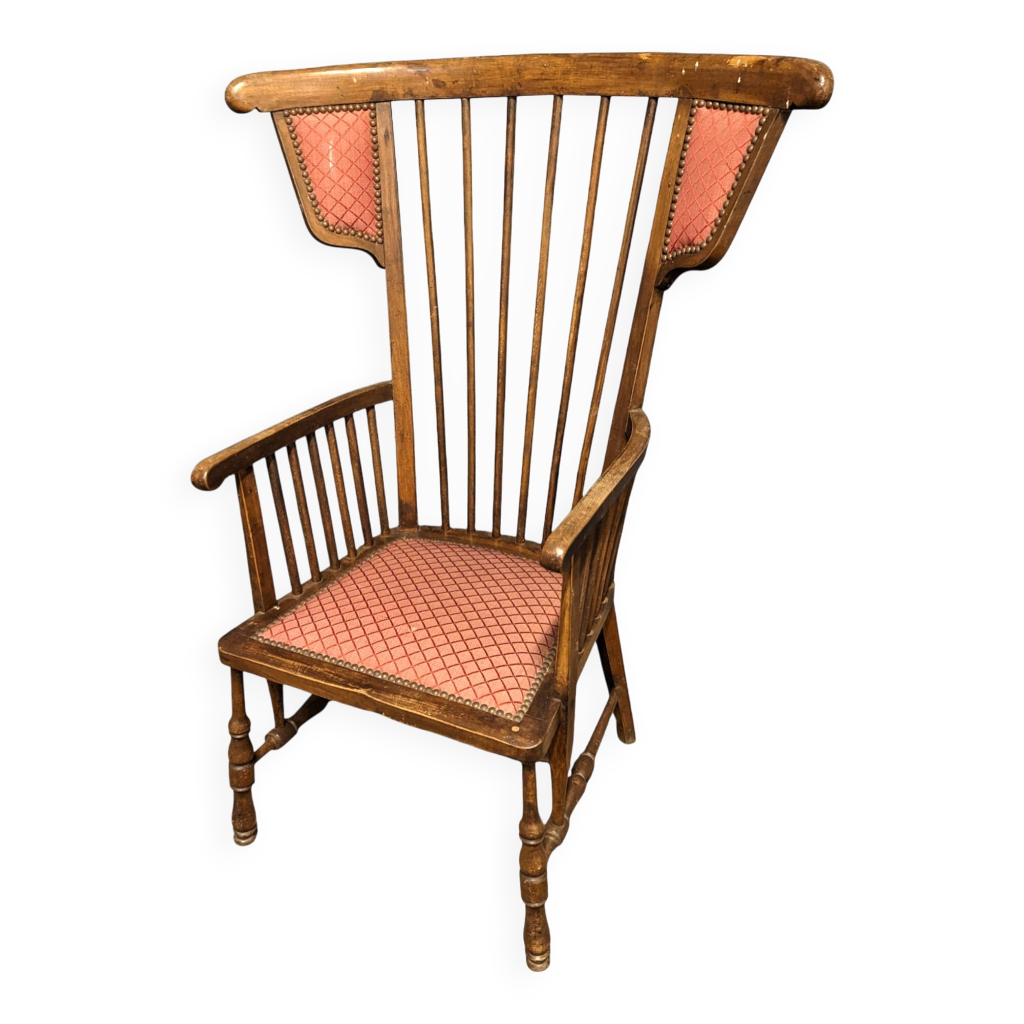 Fauteuil à dossier et oreilles style Art & Craft, début XXe