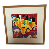 Lithographie couleurs pop 1997 signée