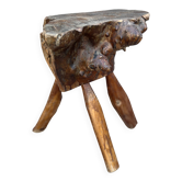 Solid Wood Billot Stool – Organic Sculpture H54cm
