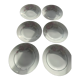 6 assiettes creuses en porcelaine motif pivoines art déco