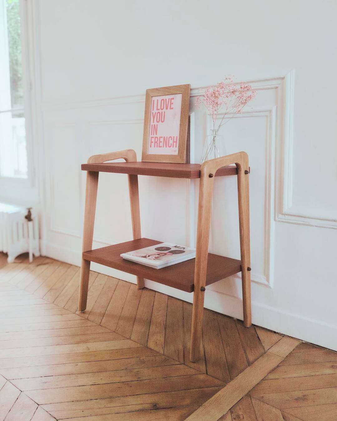 Renovated vintage Scandinavian style modernist shelf, 1960s.