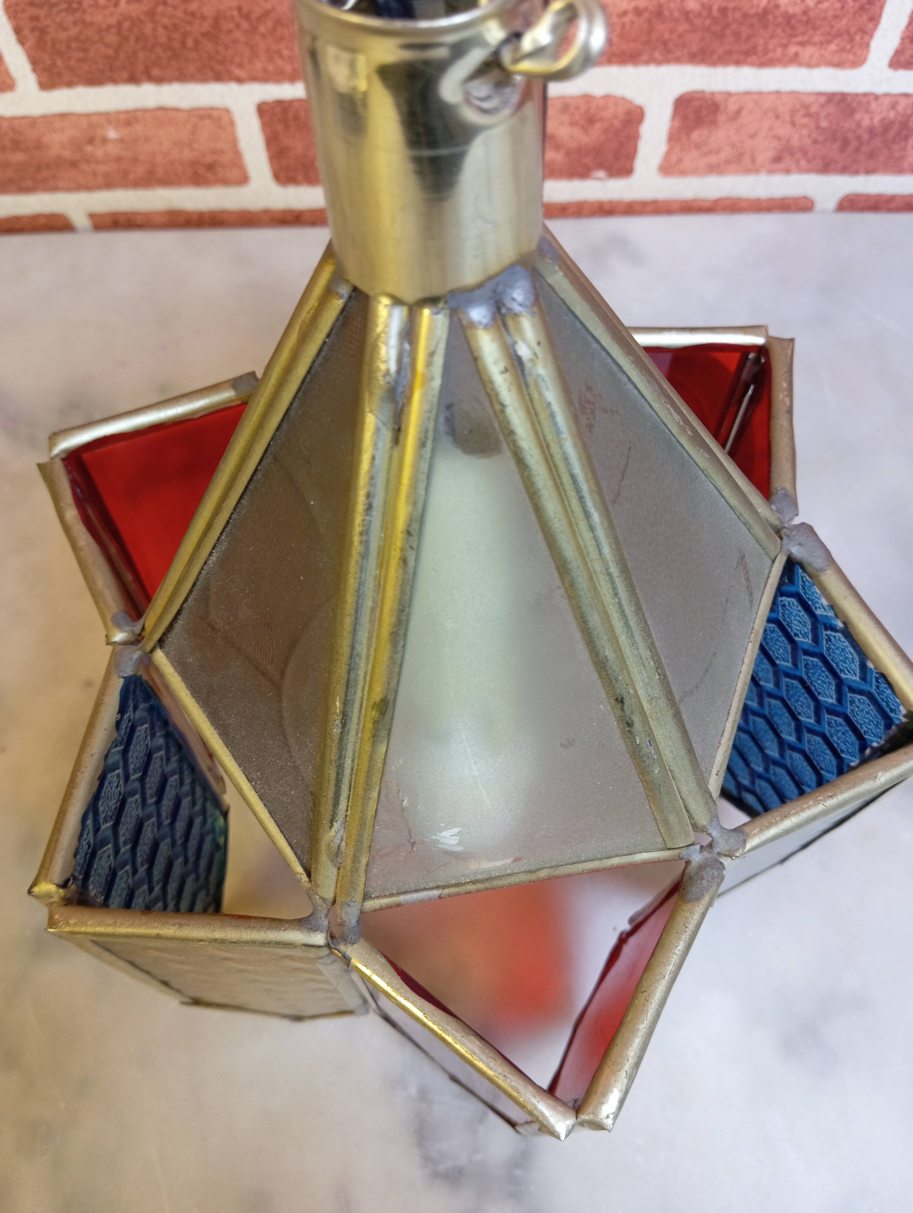 Glass and metal chandelier