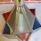 Glass and metal chandelier