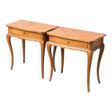 Pair of vintage wooden bedside tables from the 1950s modernism
