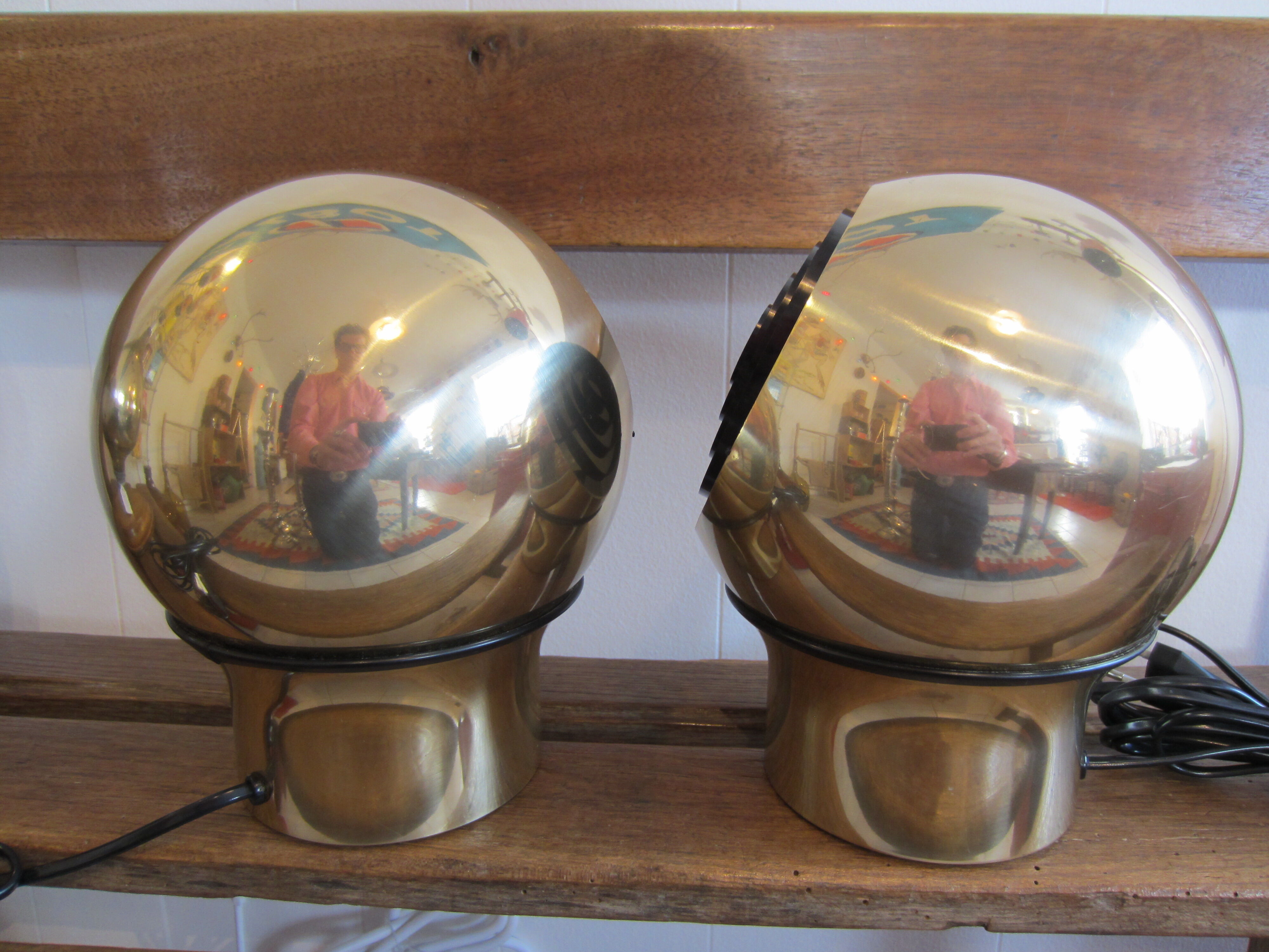 Pair of Scandinavian Hemi Klot 3 wall lights