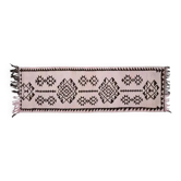 Tapis de couloir turc Oushak fait main en laine et coton rose, années 1970