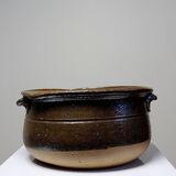 Marmite/bol à oreilles ancien XXe grès de Puisaye émaillé