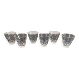 6 verres à porto en cristal ciselé vintage