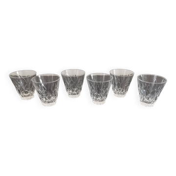 6 verres à porto en cristal ciselé vintage