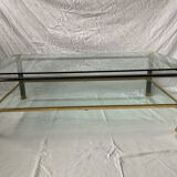 Glass and brass coffee table