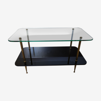 Table basse verre et laiton