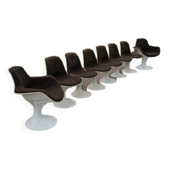 Set 6 chaises et 2 fauteuils Orbit Herman Miller