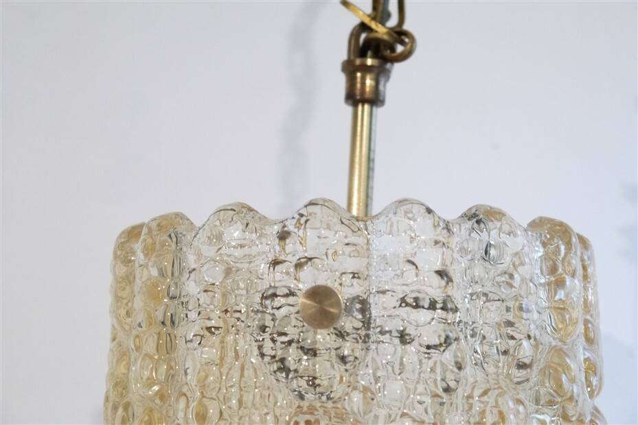 Glass and brass pendant lamp by Carl Fagerlund 1970