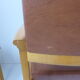 Pair of chairs 1950 Brown leatherette & oak vintage 50's