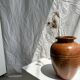 Large brown artisanal ceramic vase