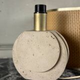 Brutalist Travertine Table Lamp Circa 1980