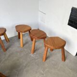 Flower coffee table set with elm tripod stools
