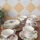 Set of fine porcelain tea cups & saucers 222 FIFTH "Wild Flower"