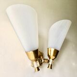 Applique double flambeau plexiglas 1950