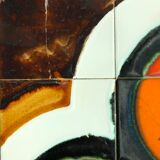 70's teak and ceramic coffee table