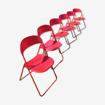 Series of 6 folding chairs 1980