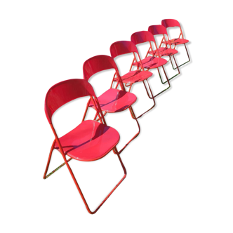 Série de 6 chaises pliantes 1980
