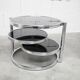 Coffee table with three smoked mirror tops, 1980
