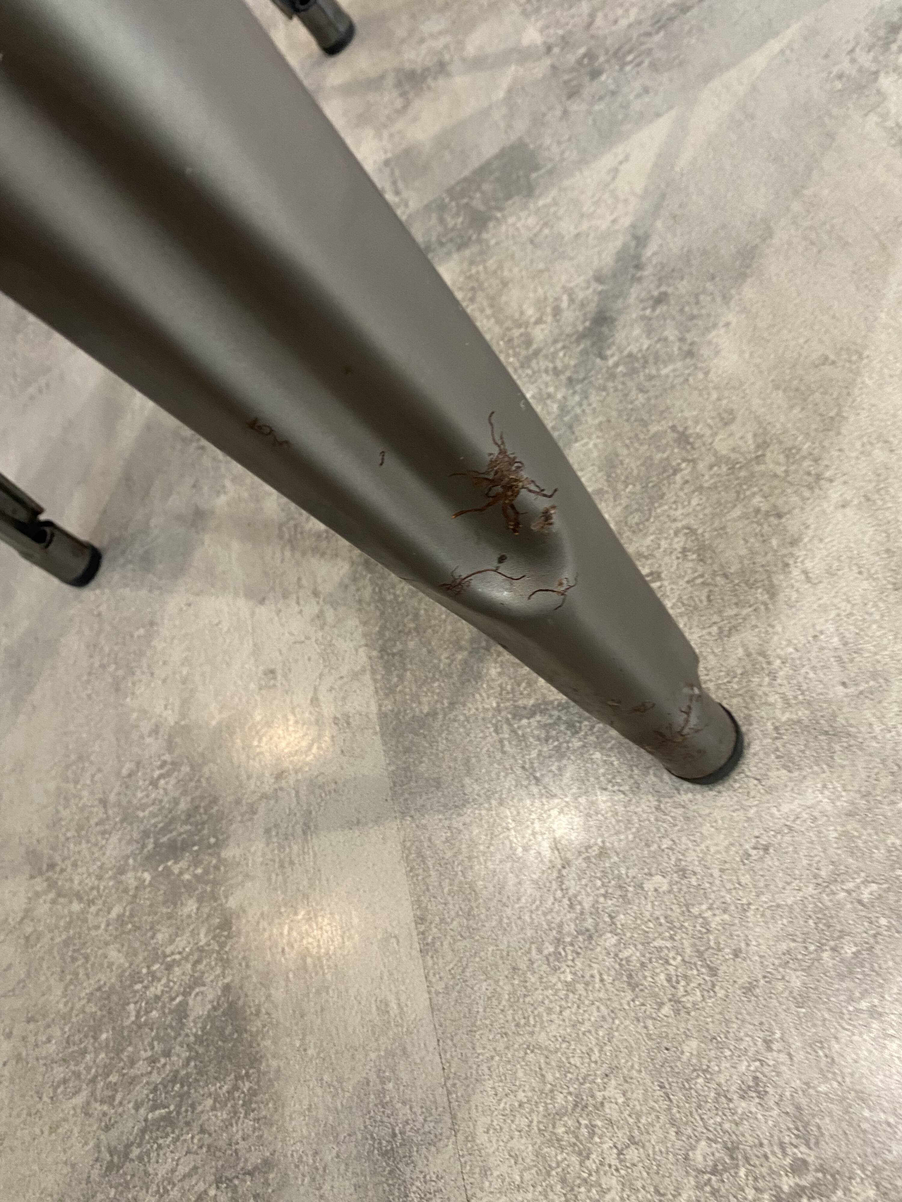 Genuine TOLIX H75 industrial high bar stool, stackable, varnished metal.