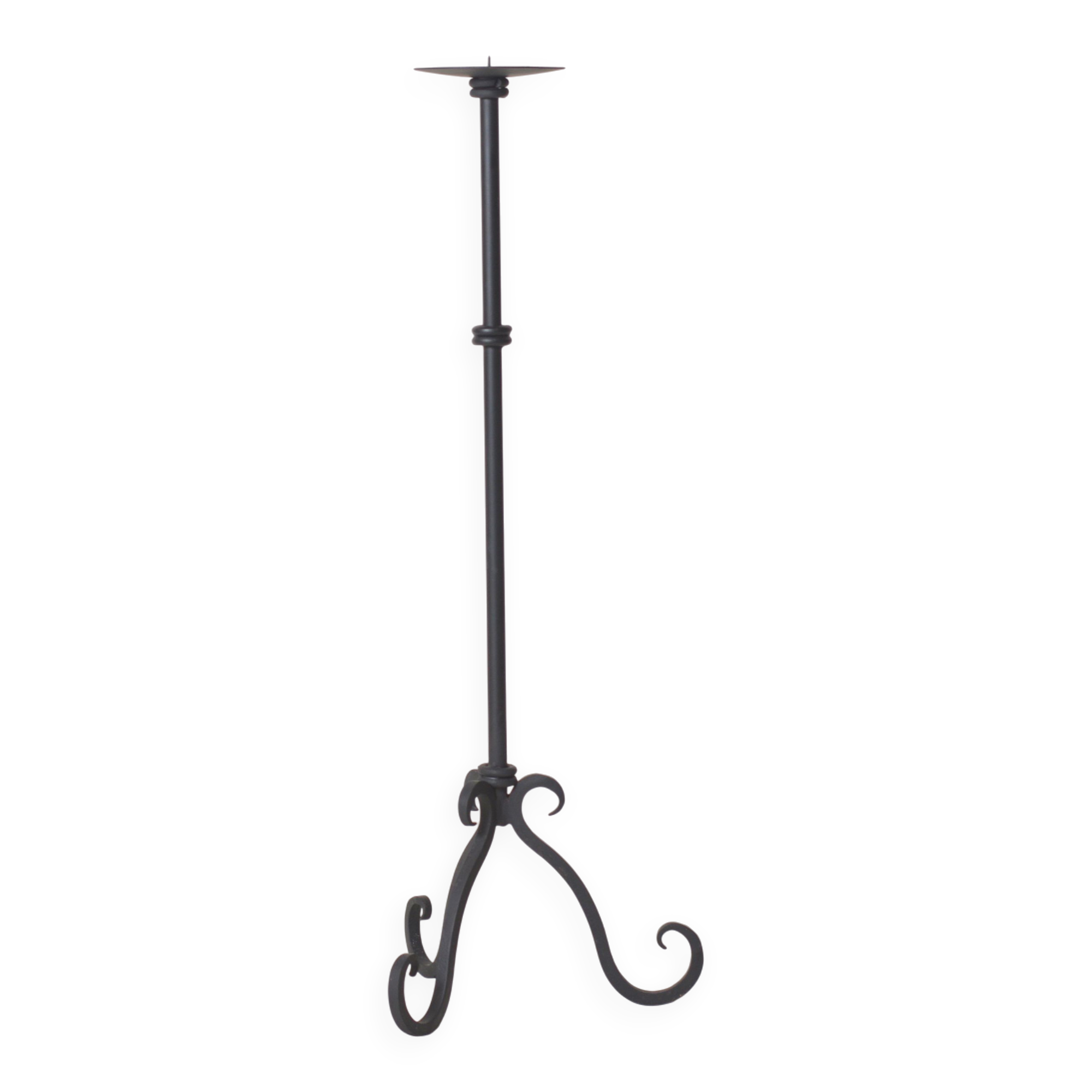 Brutalist iron candlestick, 1950s