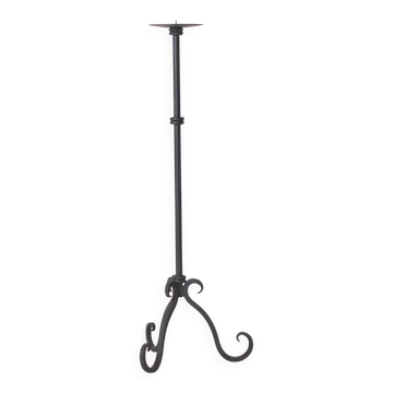 Brutalist iron candlestick, 1950s
