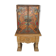 Neoclassical Art Deco cabinet in leather and oak