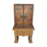 Cabinet Art Déco de style Néoclassique en cuir et chêne