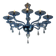Venetian glass chandelier in blue Murano, circa 1980.