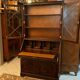 English Scriban two body secretary office showcase library in mahogany