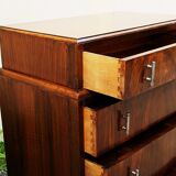 Pretty little Art Deco chest of drawers from the 1930s in walnut.