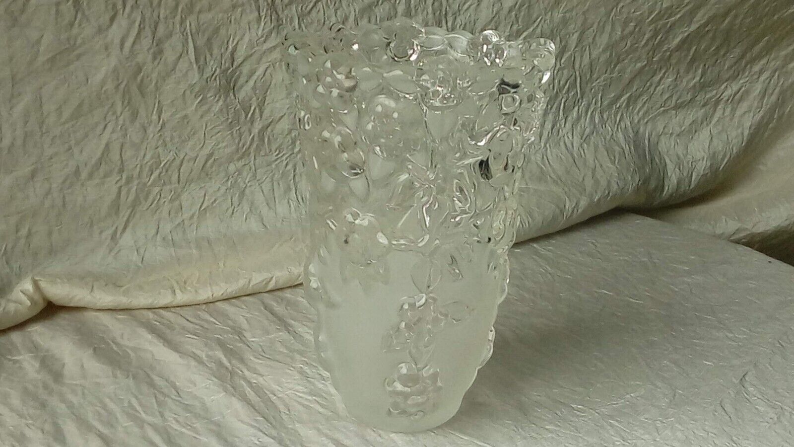 Lalique style frosted glass vase
