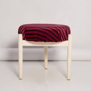 Tabouret et table vintage blanche, Danemark, 1960