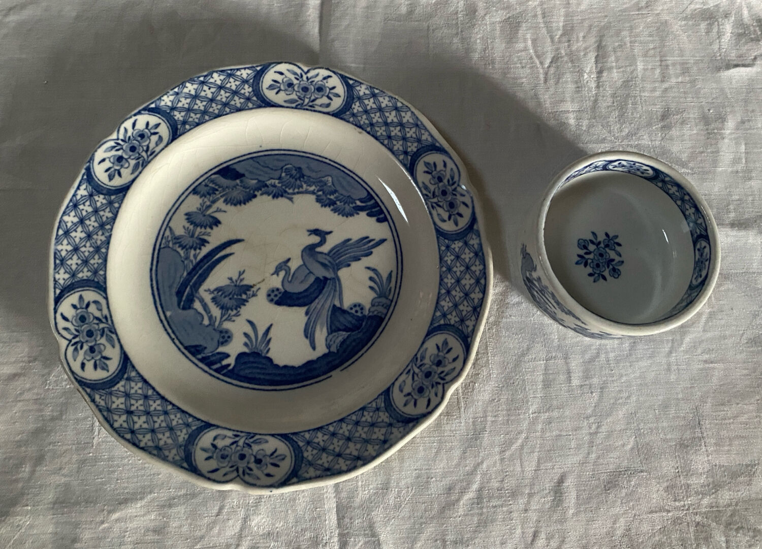 Butter dish and plate, Old Chelsea Furnivals