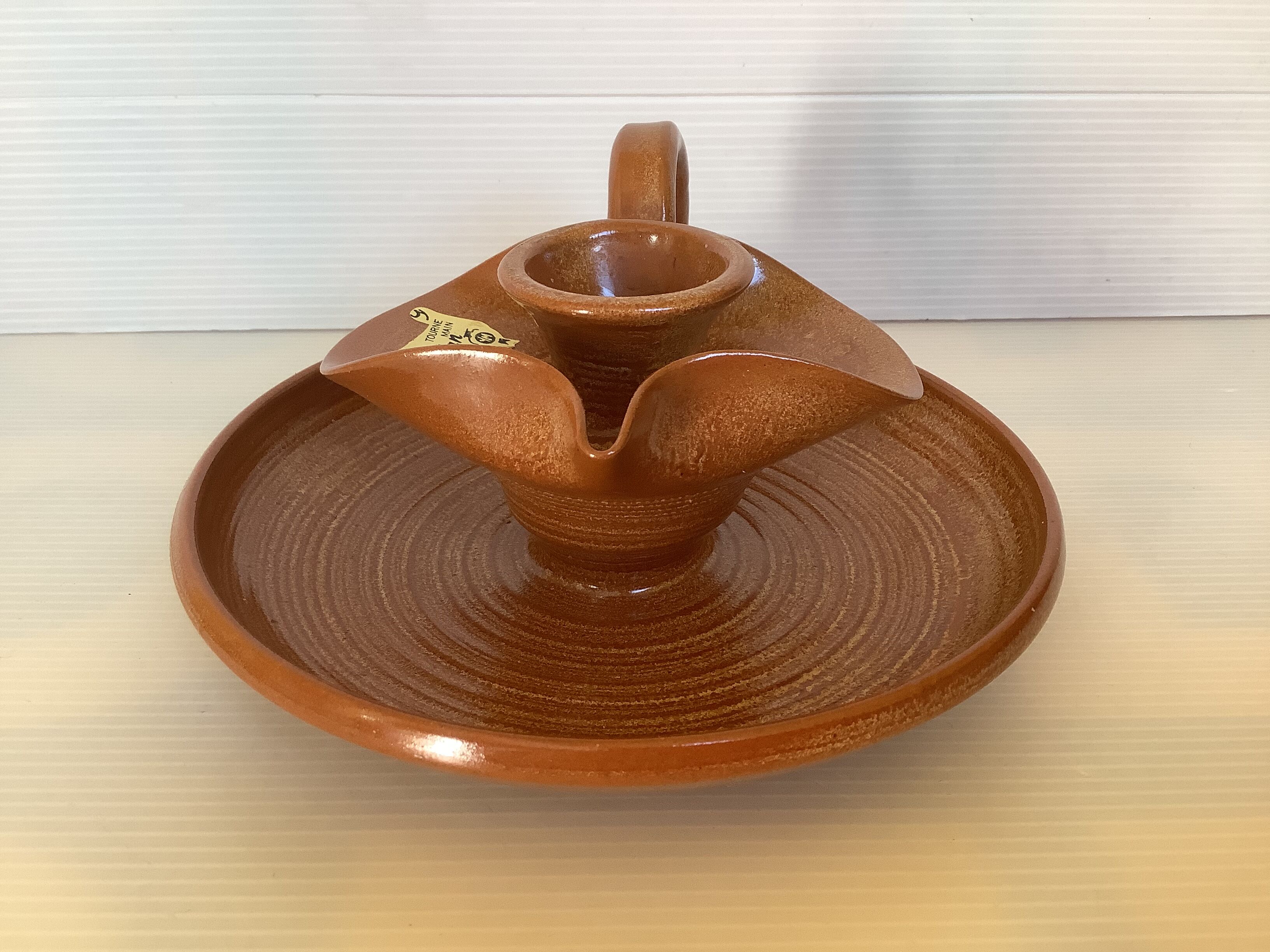 Yves Marian hand-turned ceramic candle holder