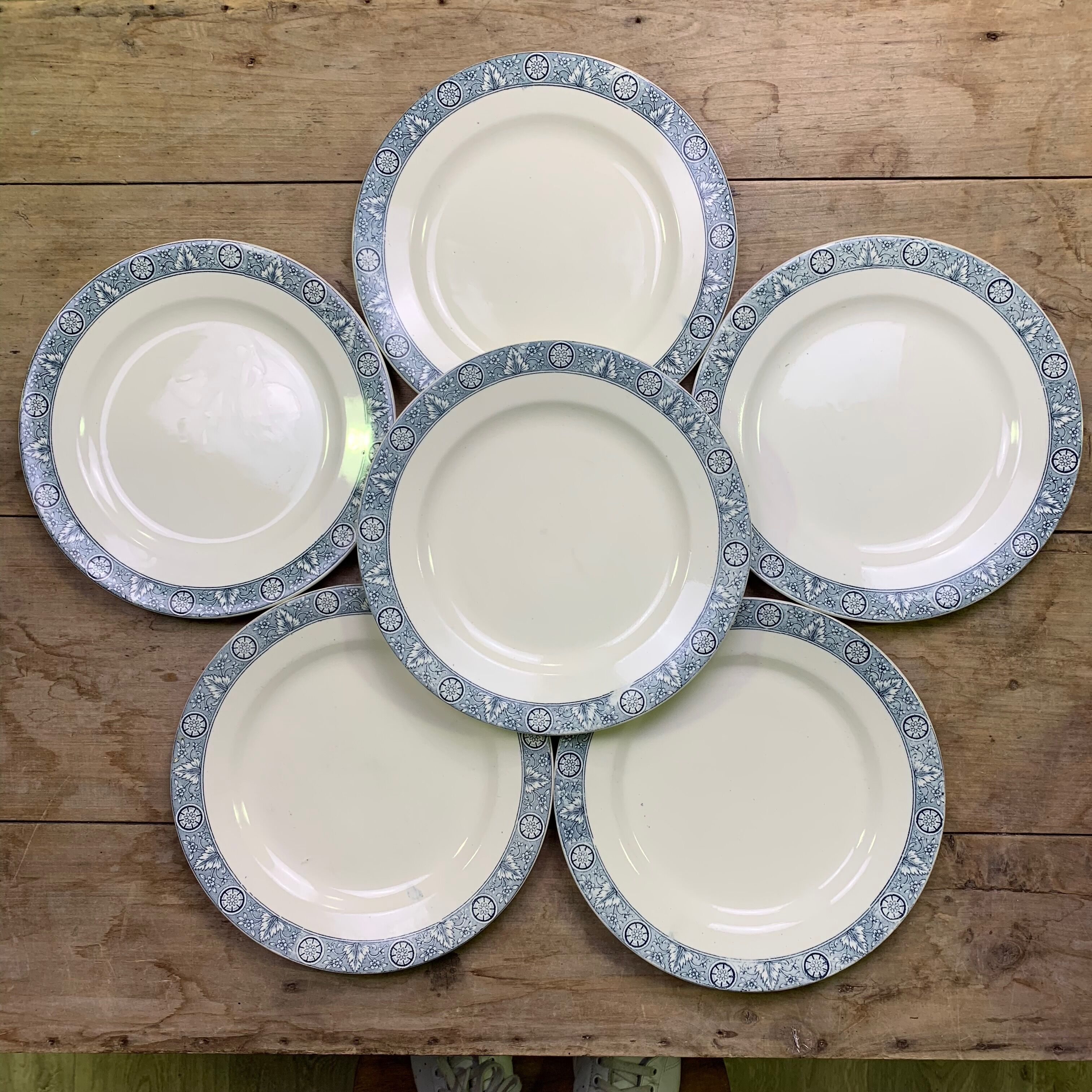 Set of 6 dinner plates Earth iron Lamartine