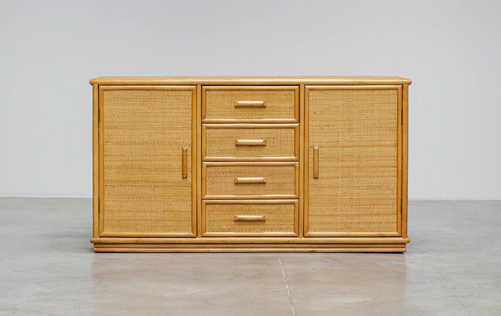 French vintage rattan sideboard 1970