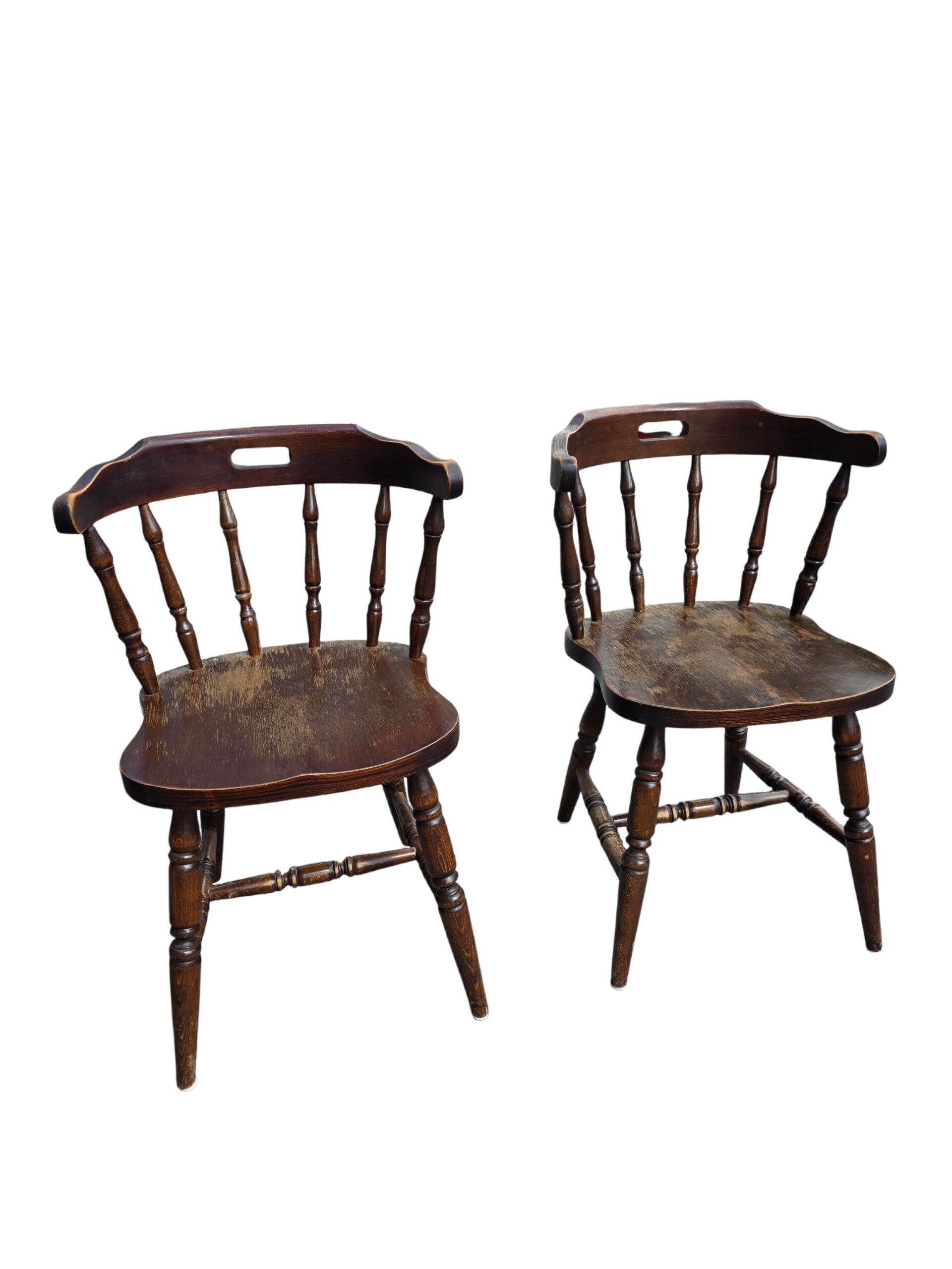 4 fauteuils bistrot style western en hêtre