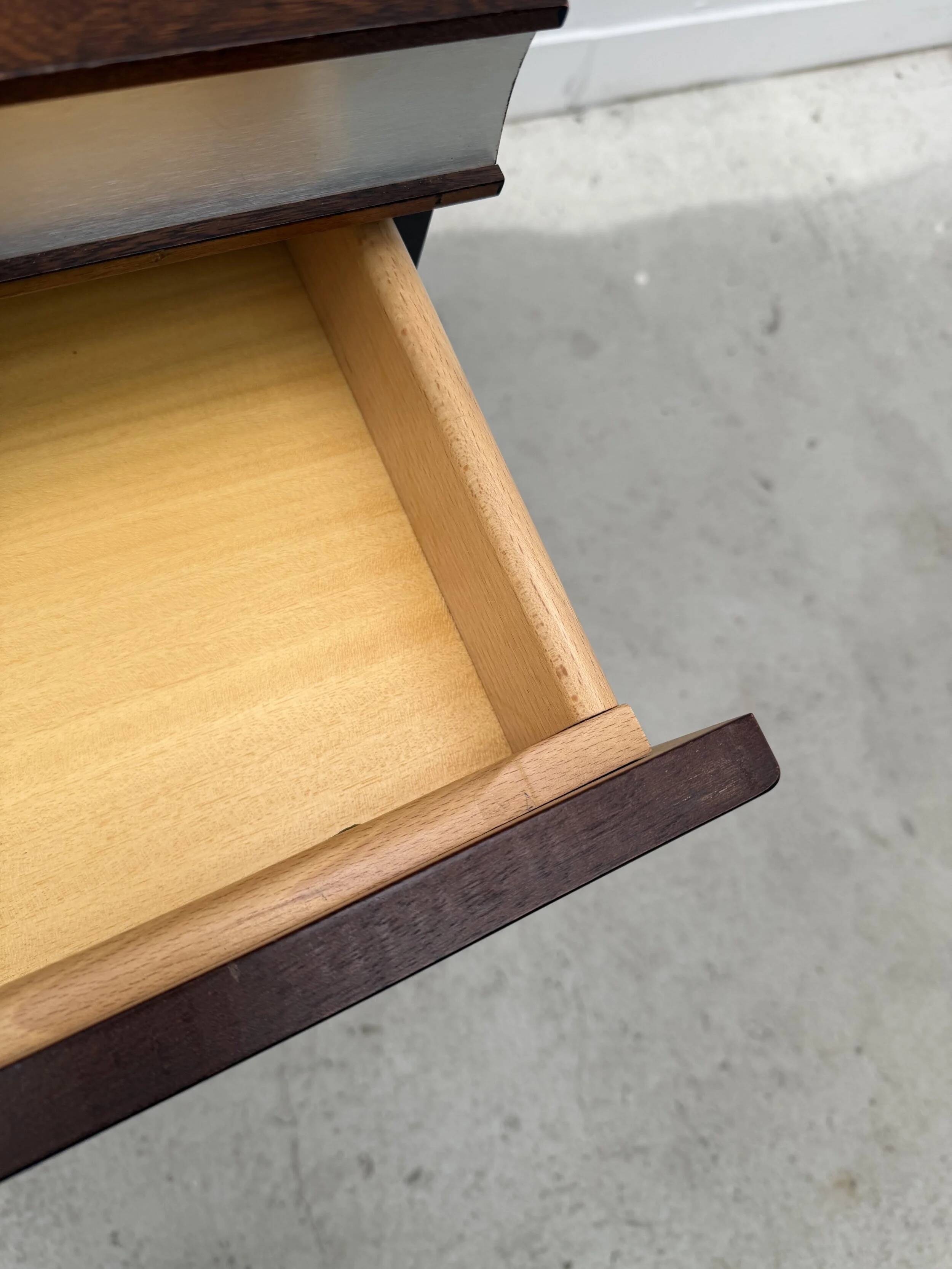 Commode en bois et aluminium, France 1970