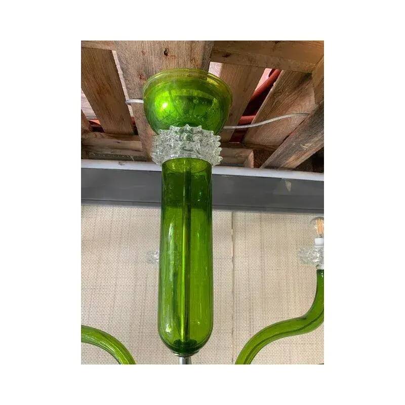 Green Murano Glass Chandelier with Trasparent Rostrato Boubeches from Simoe