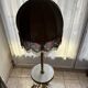 Living room floor lamp in bronze and white marble.